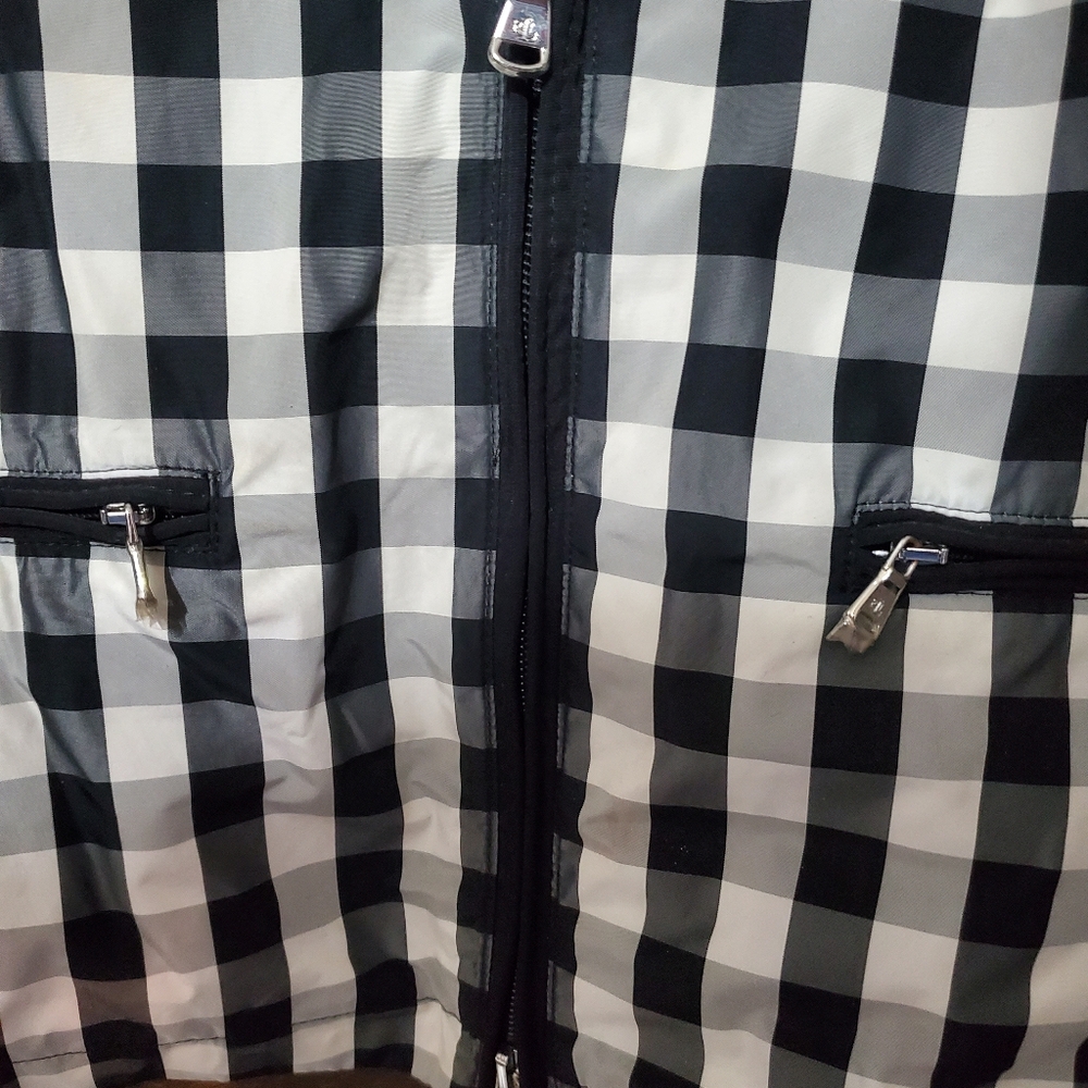 Ralph Lauren women's plaid black & white rain jacket size medium - Picture 3 of 9